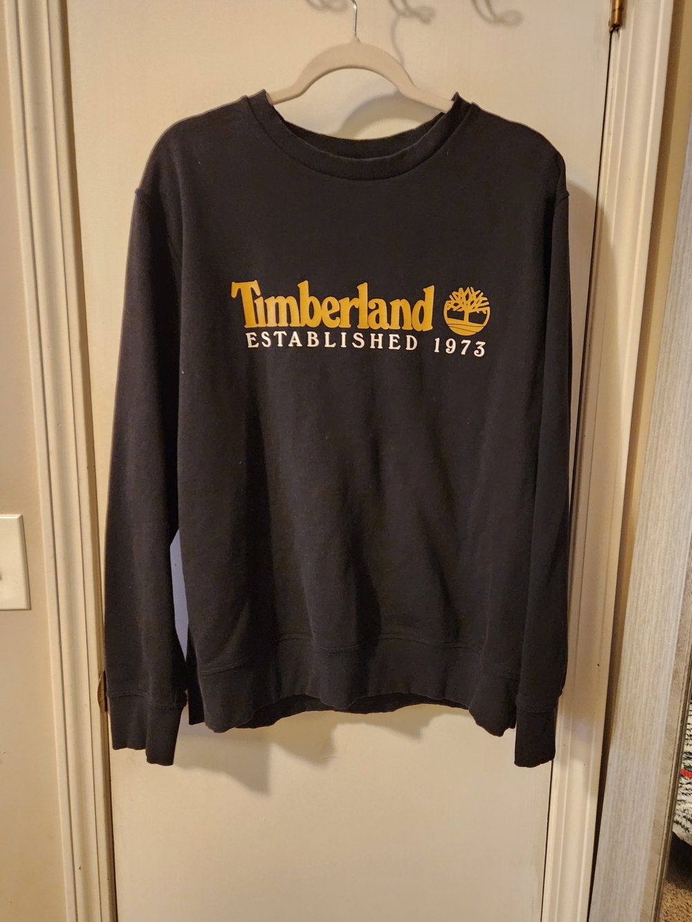 Timberland Black Crewneck Sweatshirt with Yellow Logo